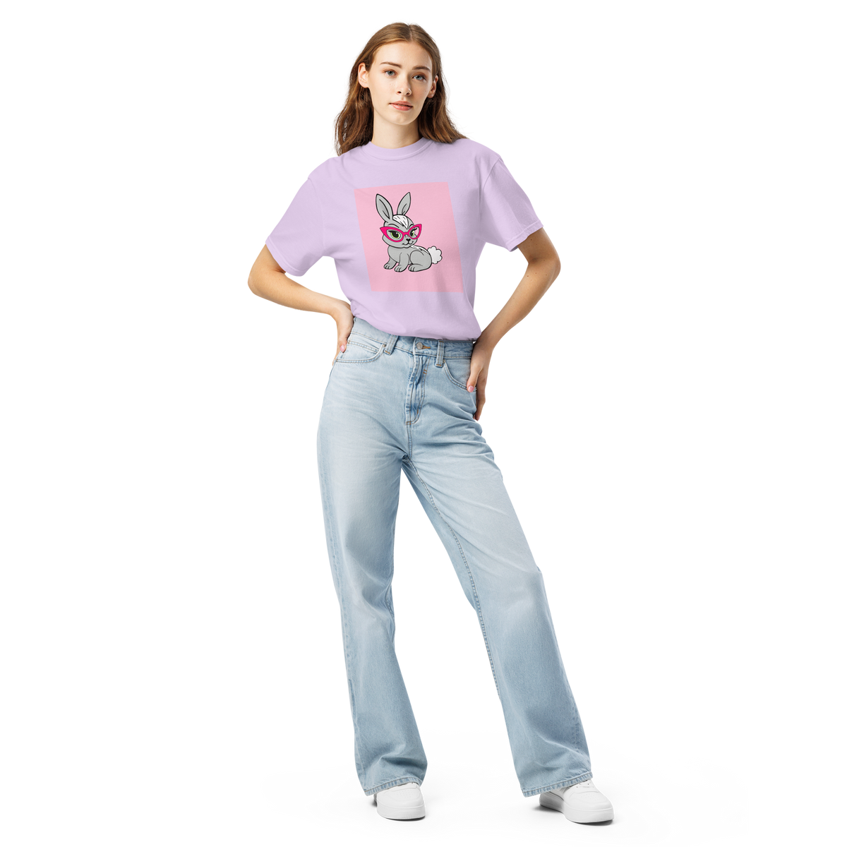 Book Bunny Color Block | Comfort Colors 1717 | Adult Ringspun Cotton Tee